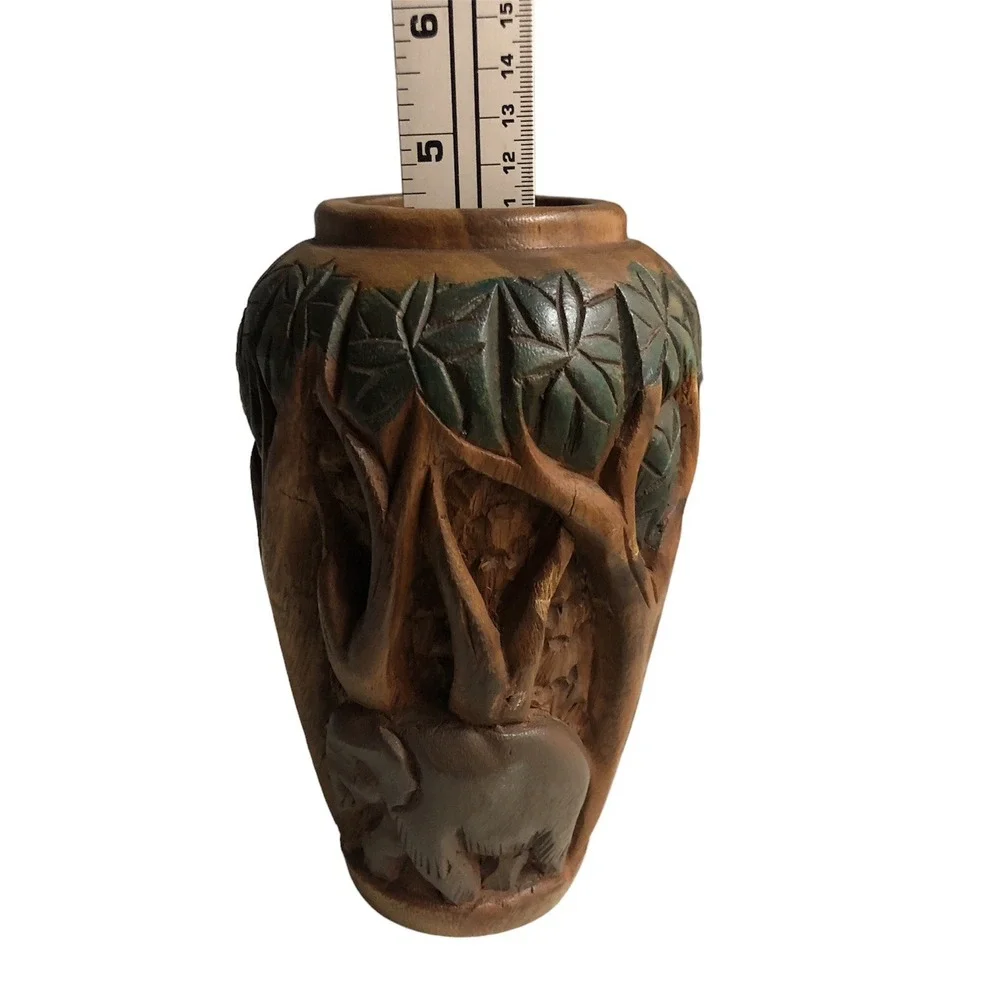 N/A wood vase